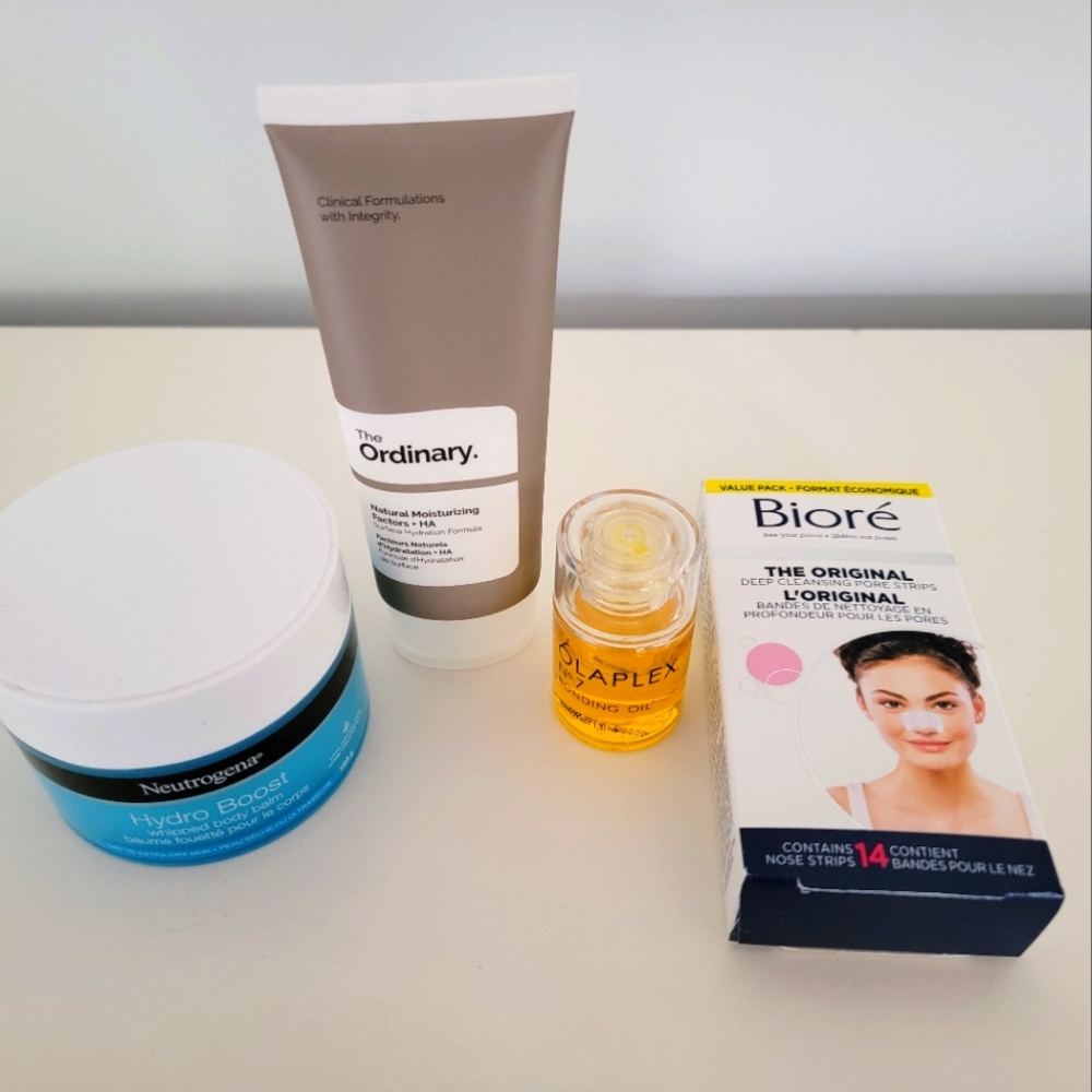 Variety of beauty items